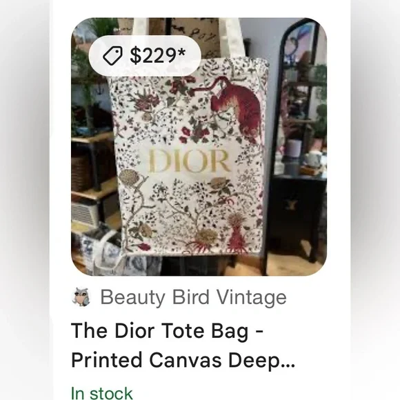 Dior Floral Tiger Canvas Tote Bag New In Box - Picture 2 of 8